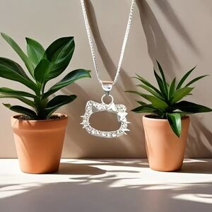 Elegant Dainty Silver Cat Pendant Necklace